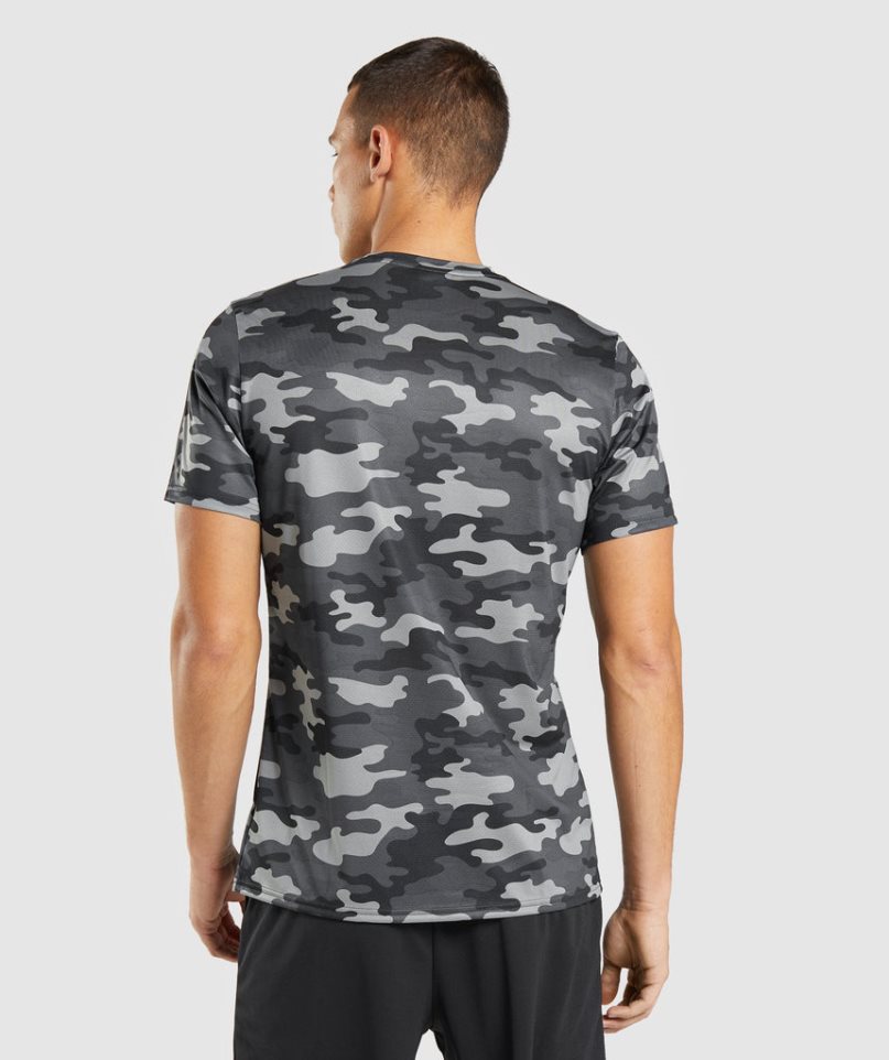 Men's Gymshark Arrival T-Shirts Camo | NZ 0FTESM